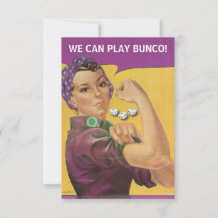 Vintage-Rosie-lustige-Bunco-Einladung Einladung