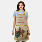Vintage Röster und Hühner Ostern Schürze (Getragen)