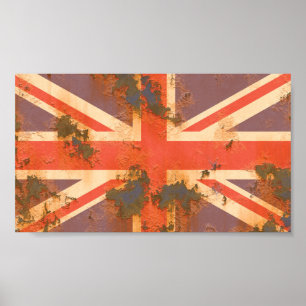 Vintage rostige Flagge des Vereinigten Königreichs Poster