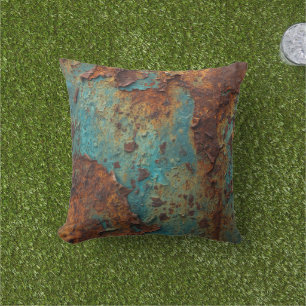 Vintage-rostige Stahl-Patina-Industrie-Textur Kissen