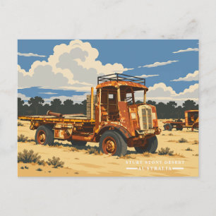Vintage rostiger Lastwagen Sturt Stony Desert Feiertagspostkarte