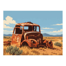 Vintage-Rostiger LKW Coober Pedy