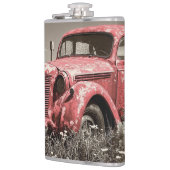 Vintage-Rostrote-LKW-Flasche Flachmann (Links)