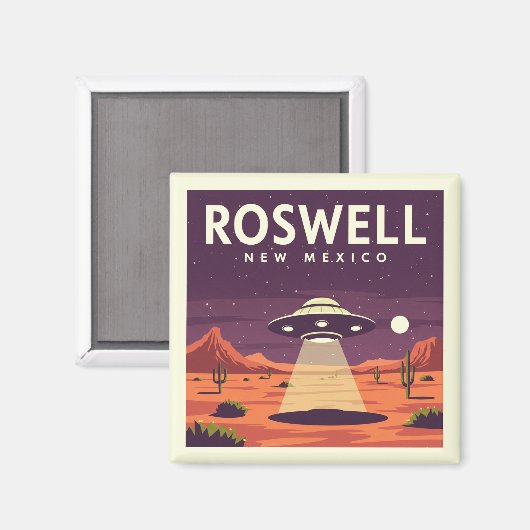 Vintage Roswell New Mexico Magnet (Vorderseite/Rückseite)