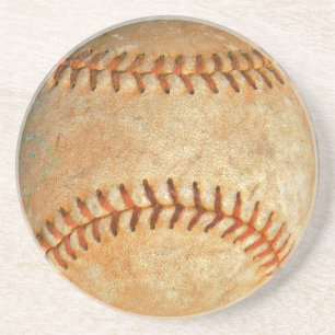 Vintage Rot-Naht Sandstein Untersetzer