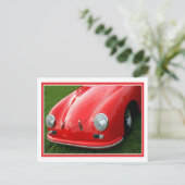 Vintage Rot Postkarte (Stehend Vorderseite)