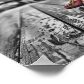 Vintage Rot-Roller-Skate Poster (Ecke)