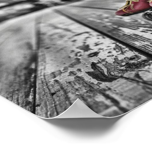 Vintage Rot-Roller-Skate Poster (Ecke)