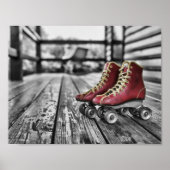 Vintage Rot-Roller-Skate Poster (Vorne)