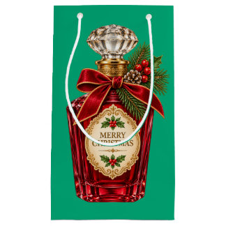 Vintage-Rot-Rubinpfefflüschflasche Frohe Weihnacht Kleine Geschenktüte