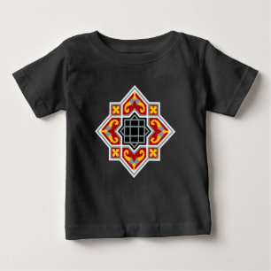 Vintage Rot Schwarz Barcelona Fliese Geometrische Baby T-shirt