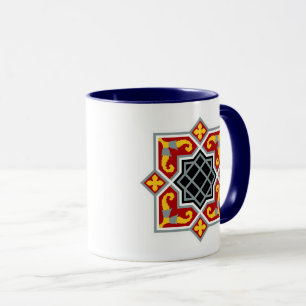 Vintage Rot Schwarz Barcelona Fliese Geometrische Tasse