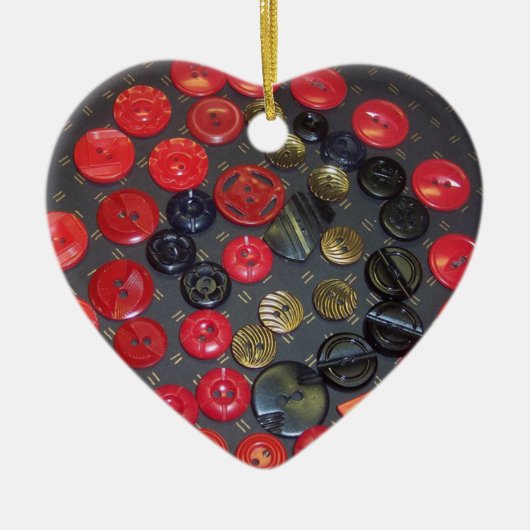 Vintage rot-schwarze Tasten, Ornamente (Vorne)