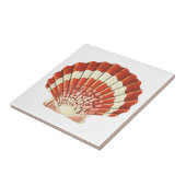 Vintage Rot- und Blassgelbe Muschel Acryl Fliese (Seite)