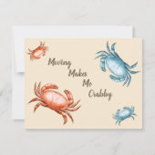 Vintage Rot- und Blaukrebsbewegungen machen mich z Karte (Vorderseite)