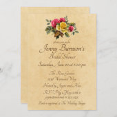 Vintage Rot- und Gelbbriddusche Einladung (Vorne/Hinten)