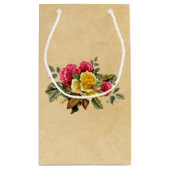 Vintage Rot- und Gelbrosen Kleine Geschenktüte (Rückseite)