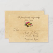 Vintage Rot- und Gelbrosen RSVP Karte (Vorne/Hinten)