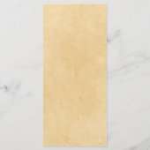 Vintage Rot- und Gelbrosenhochzeit Menükarte (Rückseite)