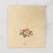 Vintage Rot- und Gelbrosenhochzeit Platzkarte (Außenseite Aufgefaltet)