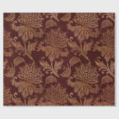 Vintage Rot- und Gold-Imitate Blumenweihnachtskuch Geschenkpapier (Flach)