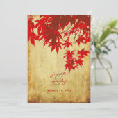 Vintage Rote Ahorn-Blätter/Herbsteinladungen Einladung (Stehend Vorderseite)