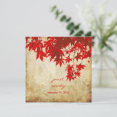 Vintage Rote Ahorn-Blätter/Herbsteinladungen Einladung (Stehend Vorderseite)