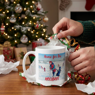 VINTAGE Rote & Blaue FEIERTAGE Personalisieren Jumbo-Tasse