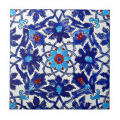 Vintage, rote Blume Fliese (Vorderseite)