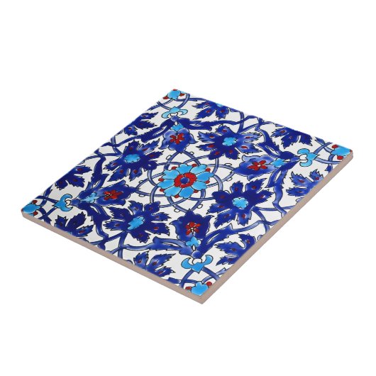 Vintage, rote Blume Fliese (Seite)