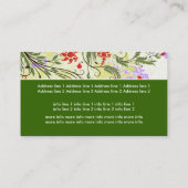 Vintage rote Blume Olivgrün lila Grunge Visitenkarte (Rückseite)