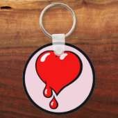 Vintage Rote Blutung Herz Liberaler Pop Kunst Schlüsselanhänger (Vorderseite)