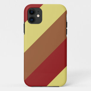 Vintage rote, braune, gelbe Retrostreifen iPhone 11 Hülle