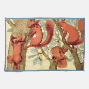 Vintage rote Eichhörnchen Natur Herbst Verneuil Ku Geschirrtuch