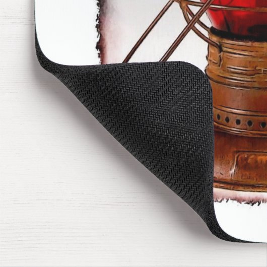 Vintage rote Eisenbahn-Laterne Mousepad (Ecke)