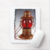 Vintage rote Eisenbahn-Laterne Mousepad (Mit Mouse)