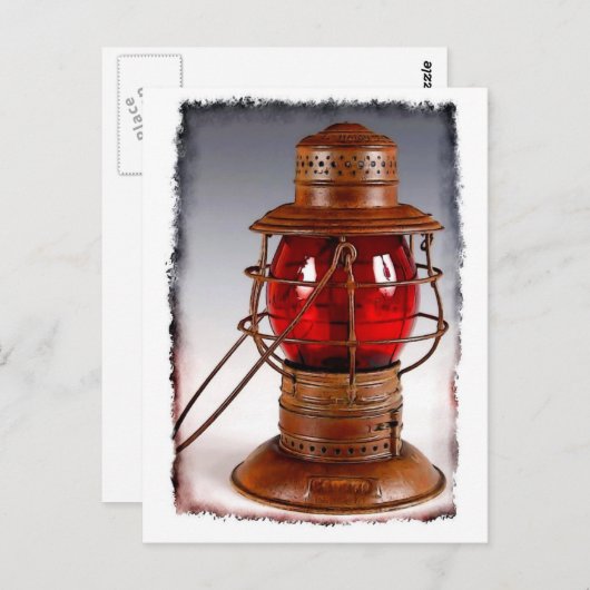 Vintage Rote Eisenbahnstrecke Postkarte (Vorne/Hinten)