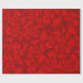 Vintage Rote Flora Geschenkpapier (Flach)