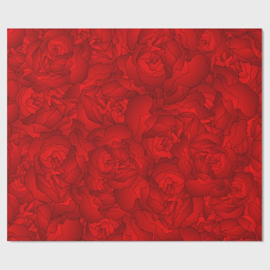 Vintage Rote Flora Geschenkpapier (Flach)