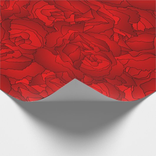 Vintage Rote Flora Geschenkpapier (Ecke)