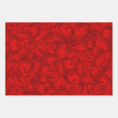 Vintage Rote Flora Geschenkpapier Set (Vorderseite 3)