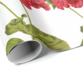 Vintage Rote Geranien Geschenkpapier (Rolleneckpunkt)