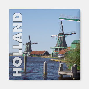 Vintage Rote Grüne Zaanse Schans Holländische Wind Magnet