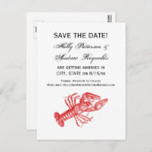 Vintage Rote Hummer #1 Zeichnend Ankündigungspostkarte (Vorne/Hinten)