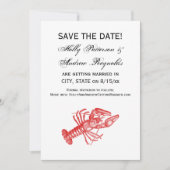 Vintage Rote Hummer #1 Zeichnend Einladung (Vorderseite)