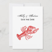 Vintage Rote Hummer #1 Zeichnend Einladung (Vorderseite)