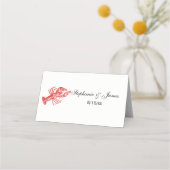 Vintage Rote Hummer #1 Zeichnend Platzkarte (Vorderseite)