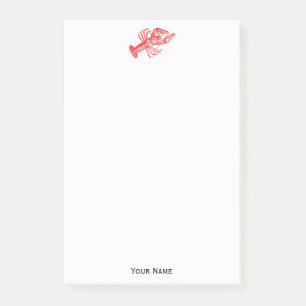 Vintage Rote Hummer #1 Zeichnend Post-it Klebezettel