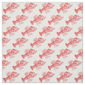 Vintage Rote Hummer #1 Zeichnend Stoff (Muster)