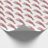 Vintage Rote Hummer #2 Zeichnend Geschenkpapier (Ecke)